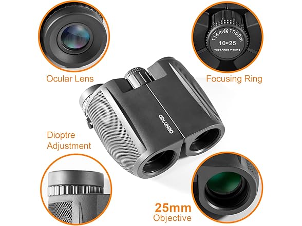 ODLUHAO 10x25 HD Powerful Binoculars