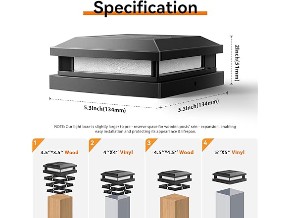 Brightever Solar Post Cap Lights