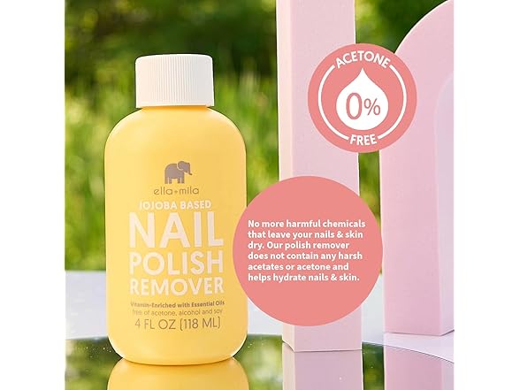 ella+mila Jojoba Nail Polish Remover Non-Acetone