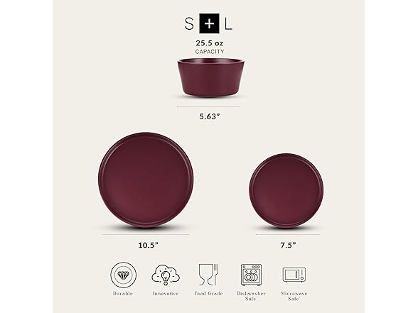 Stone Lain 24-Pc Dinnerware Set, Purple