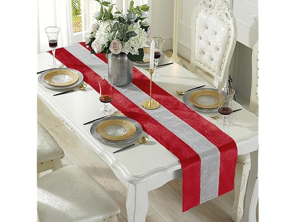 Jeloris Sequined Rhinestone Diamond Table Runner