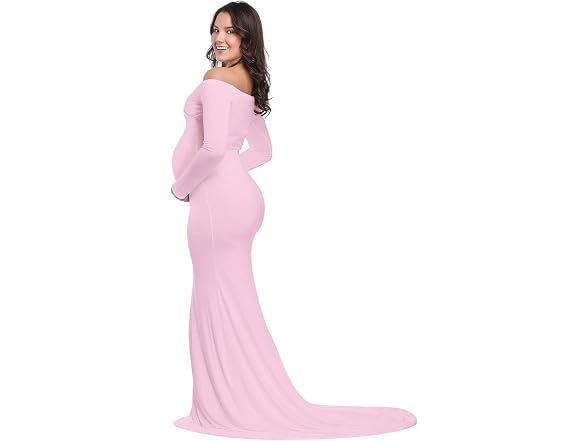 JustVH Women (M) Maternity Elegant Fitted V Dress