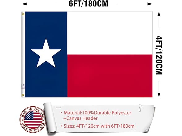 ZEKVY Texas Flag 4x6 Outdoor USA