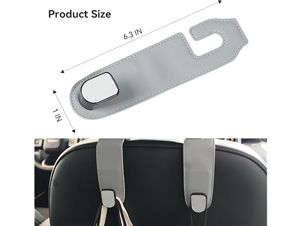 Gluebar Gluebar Car Purse Hook, Car Seat Leath