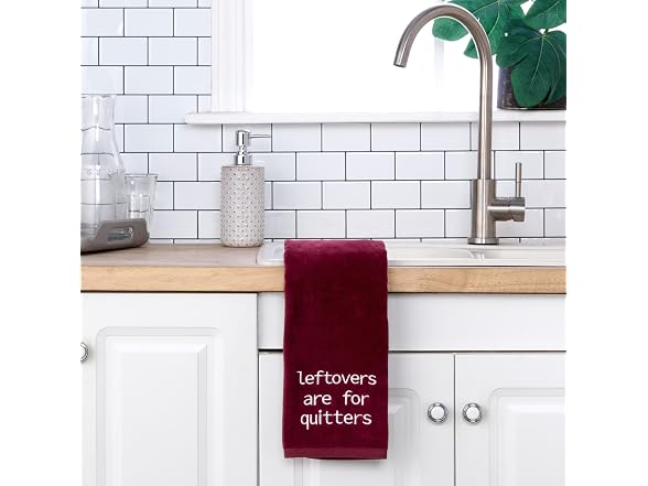 SKL Home Thanksgiving/Fall Leftovers Quitters Hand Towel Set-2pc, Wine