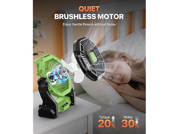 12000mAh Camping Fan with Led Lantern