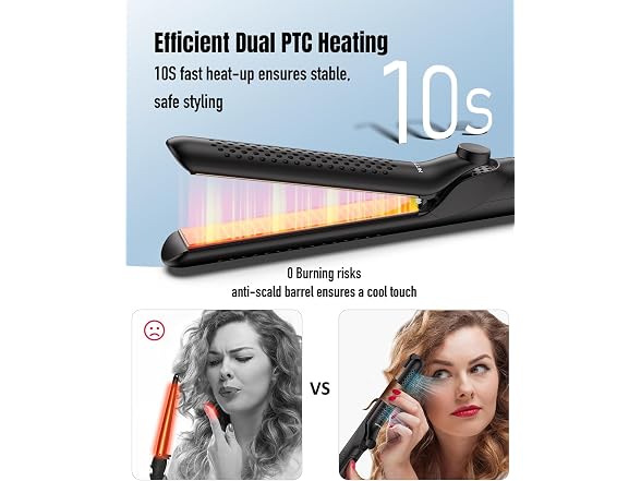 HITTIONA 360 Airflow Styler Curling Iron 2 in 1
