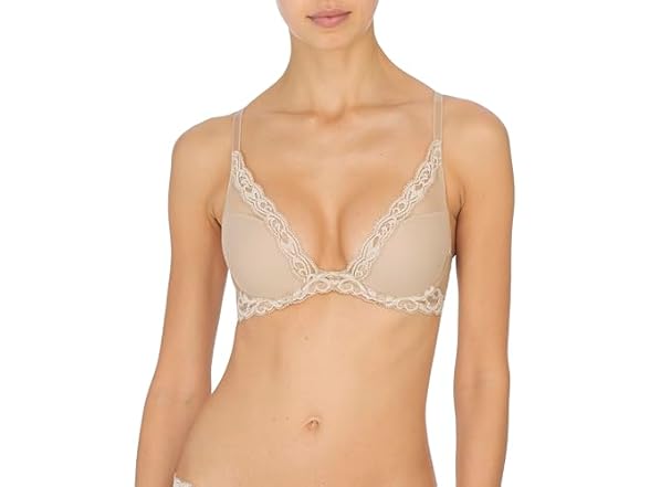 Natori Womens Feathers Contour Plunge