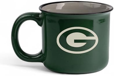 The Memory Company NFL Licensed 15oz Ceramic Camping Mug - Premium Team Logo, Durable Travel Coffee Cup, Game Day Tailgating Essential, Perfect Fan Gift