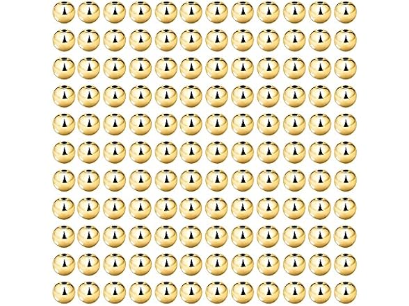 WOCRAFT 200pcs Gold Smooth Round Spacer Beads