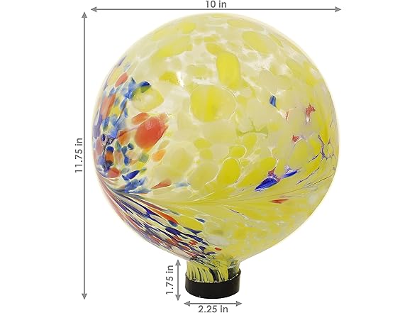 Sunnydaze 10-Inch Gazing Ball- Bright Summer Burst