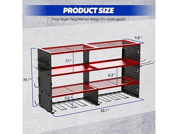 Power Tool Organizer Wall Mount 4 Layer