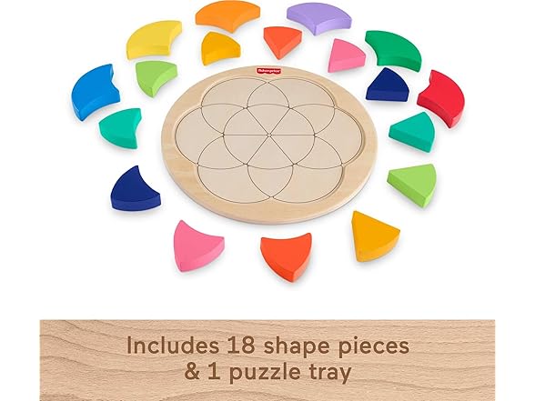 Fisher-Price Wood Preschool Toy Color Wheel Puzzle