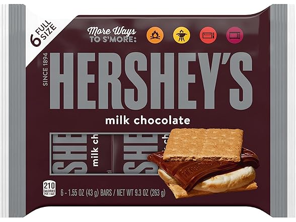 6Ct HERSHEY'S Milk Chocolate Candy Bars, 1.55 oz