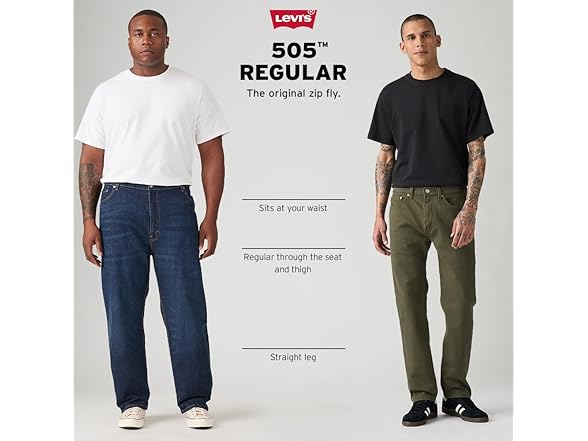 Levi's Men's 505 Regular Fit Jeans (33W)
