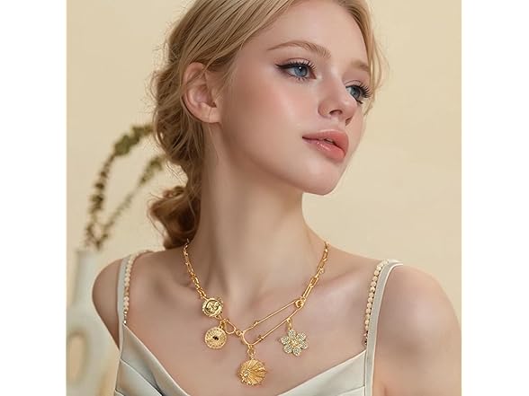 CVSQXPL Gold Charm Necklace for Women