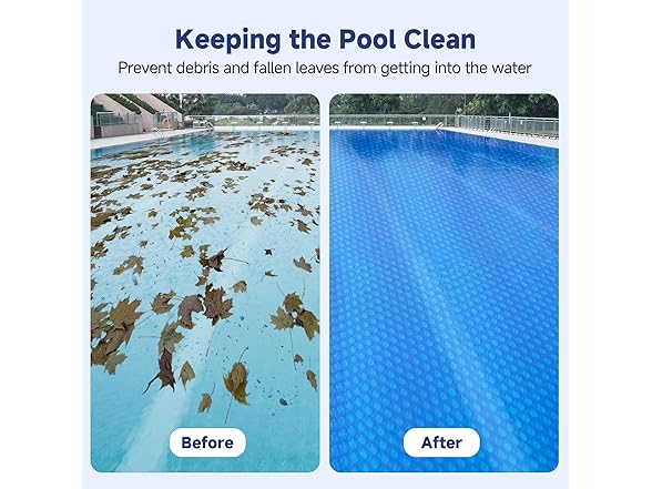 Pool Solar Cover, 12 x 24 ft Durable 16 mil Pool Covers for Inground & Above Ground Pools, Solar Pool Heater, Rectangle Solar Blanket with Bubbles, Blue (Open Box)