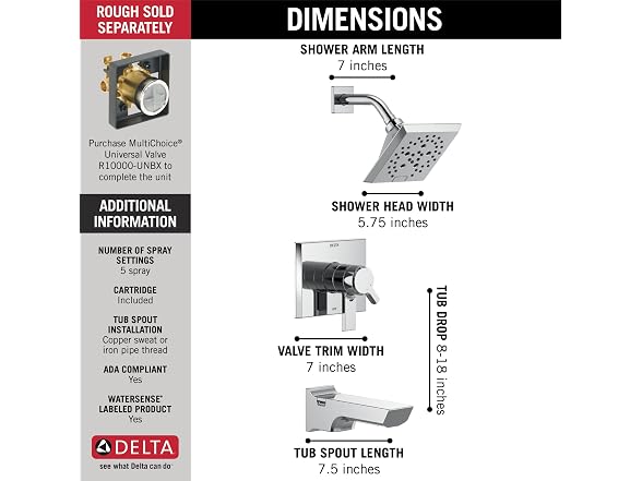 Delta Faucet T17499-PR Pivotal Tub/Shower, Lumicoat Chrome
