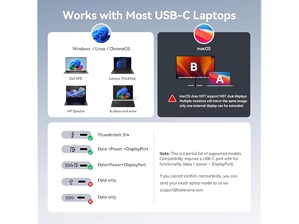 TobenONE USB C Laptop Docking Station - Gallery 9