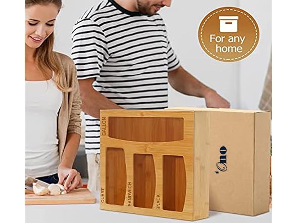 ono Ziplock Bag Organizer Bamboo