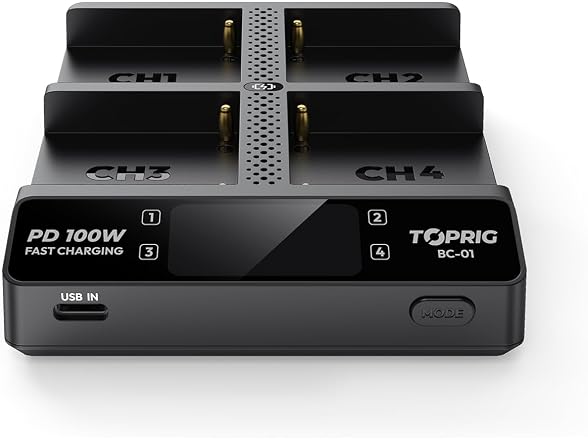 Accsoon TopRig 100W 4-Bay NP-F Fast Charger