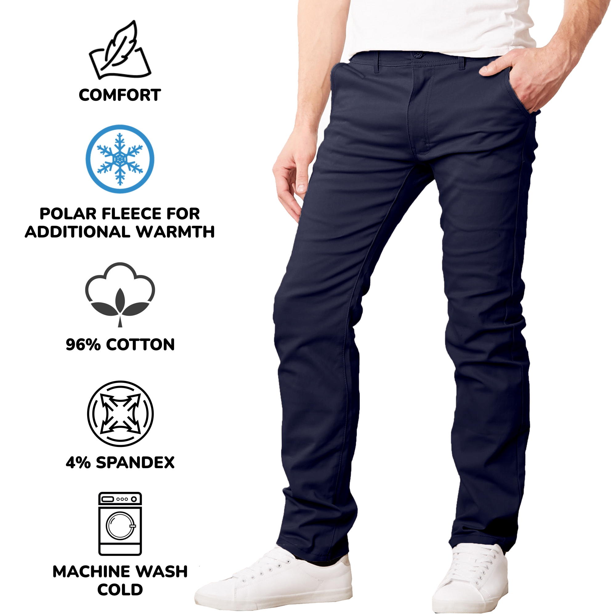 Men's Fleece-Lined Chinos (2 or 3 Pack) - Gallery 16