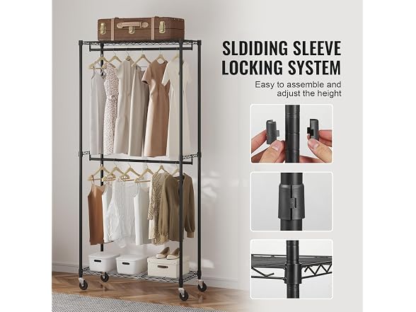VEVOR Heavy Duty Clothes Rack, Double