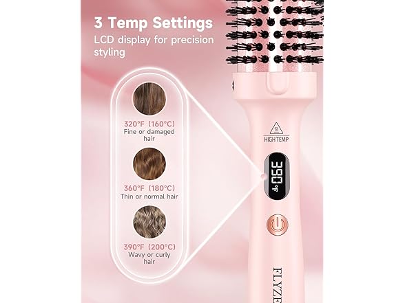 FLYZEMAA 1.5 Inch Heated Brush