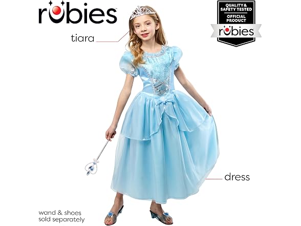 Rubies Blue Princess Costume Dress for Kids, S