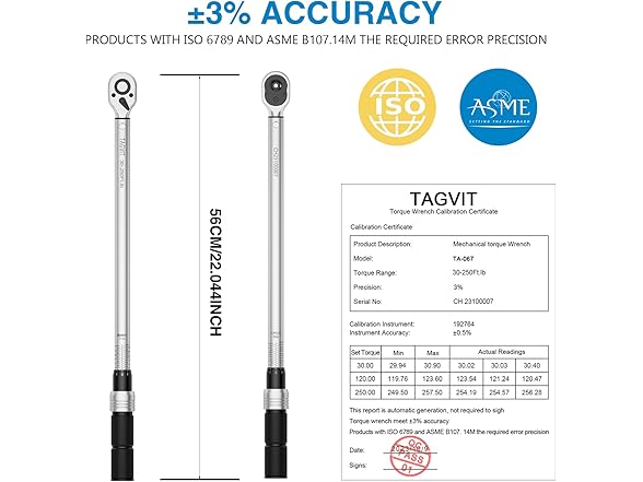 TAGVIT 1/2" Drive Click Torque Wrench