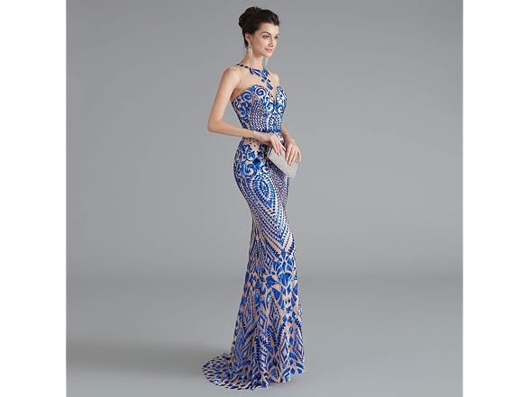 Leyidress Women (8) Sexy Sequins Trumpet Dress