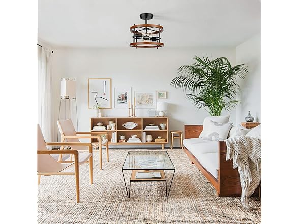 Lakumu 2-Light Retro Semi Flush Mount