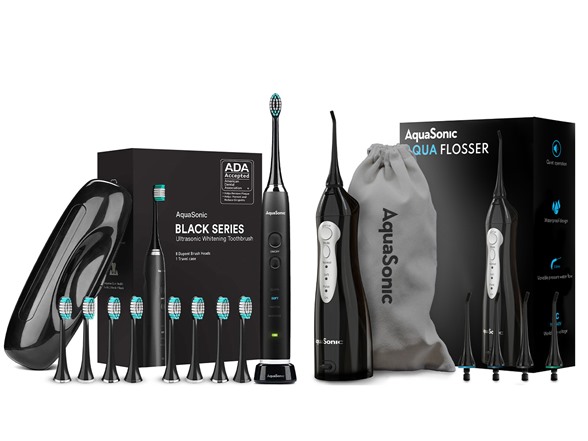 AquaSonic Black Series Toothbrush Flosser Bundle - Gallery 2