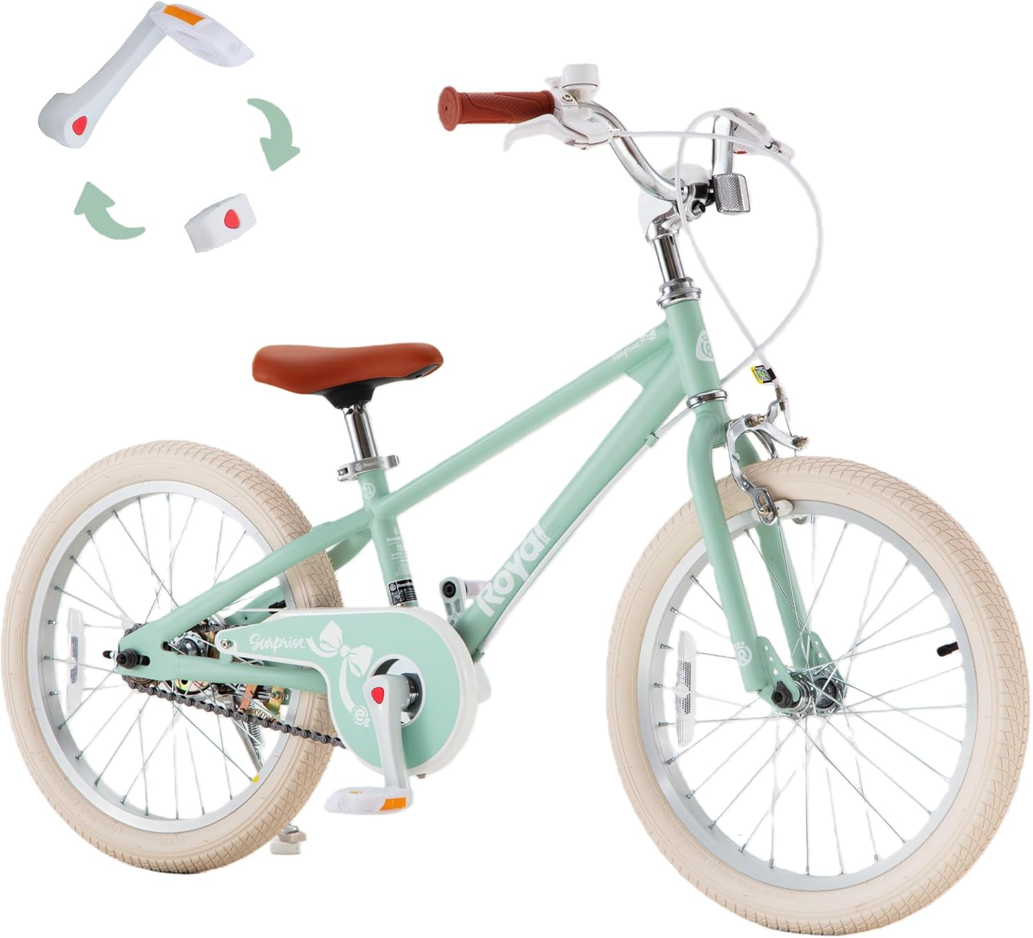 RoyalBaby EZ Kids Bike,18 Inch Convertible Balance to Pedal Bike - Gallery 7