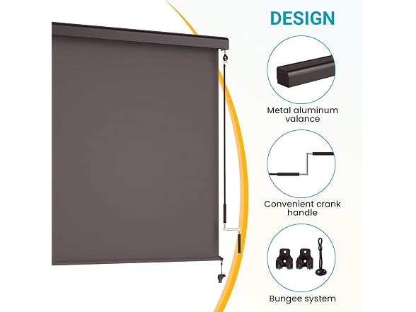 FansaFurn Integrated Outdoor Roller Shades 8'W x 8'H
