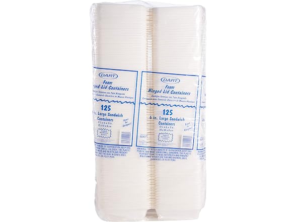 Dart 6 in Lg Sandwich Foam Container