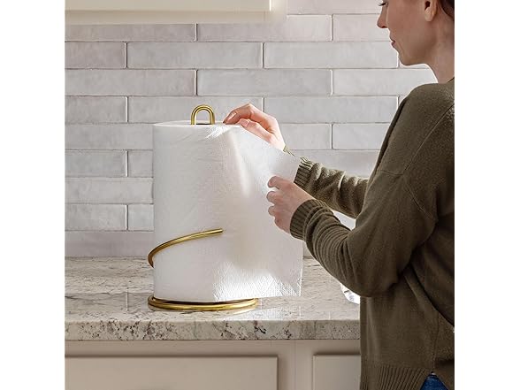 Spectrum Euro Gold Paper Towel Holder Countertop Kitchen Organizer 