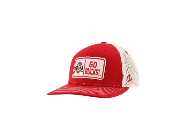 ZHATS Standard NCAA Officially Licensed Trucker Hat Dakota Patch Defer  Stone,Ohio State Buckeyes