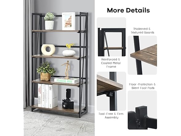 Giantex 4-Tier Bookshelf