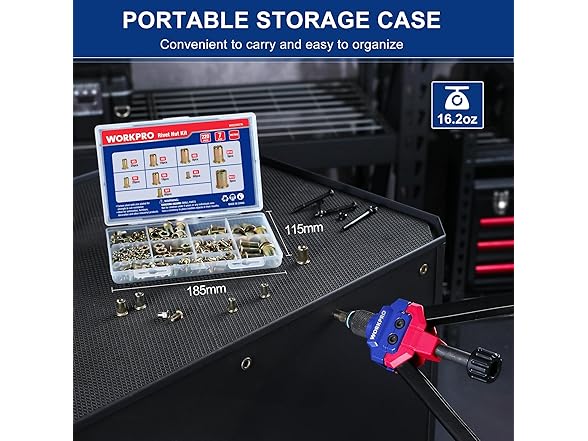 WORKPRO 220pc Metric Rivet Nuts