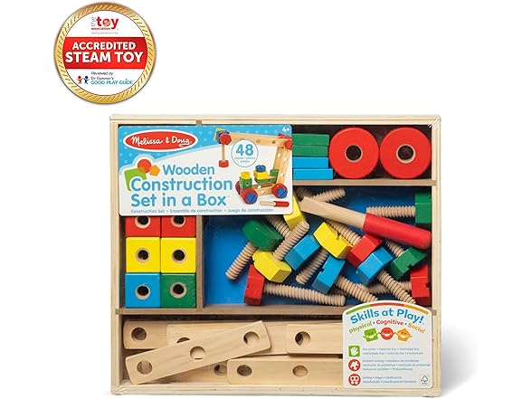 Melissa & Doug Wooden Construction Building Set