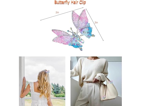 2PCS Giguer Dancing Butterfly Hair Pins