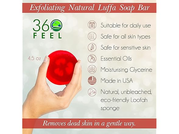 360Feel 360Feel Warm Vanilla Sugar Loofah Bar So