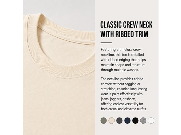 5Pk Mens Oversized Drop Shoulder Tee