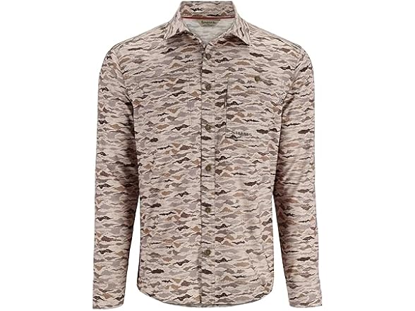 Simms Men's (M) Challenger LS Shirt Sand Riverbed
