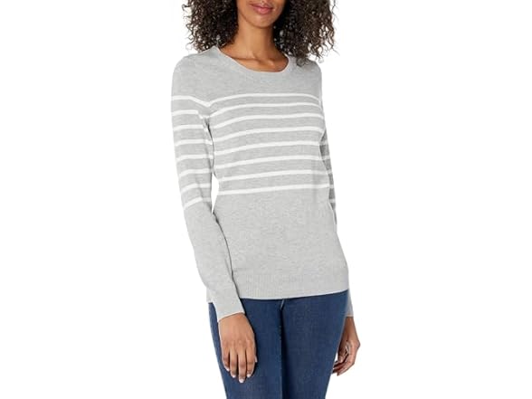 Light Grey Heather White Placed Stripe