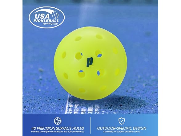 Prince - Pickleballs, 40-Hole Balls 3PK