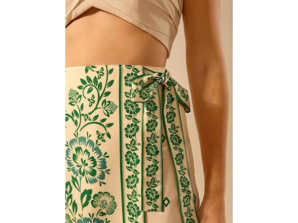 Talakeno Sage Green Floral Wrap Skirt