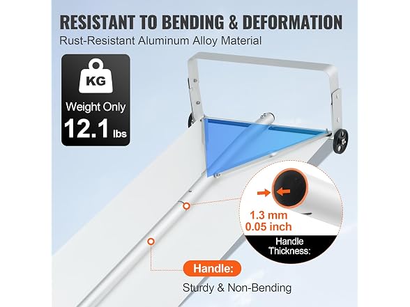 Snow Roof Rake, 30ft Reach Aluminium Roof Shovel
