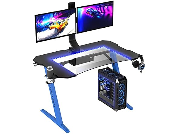 Dardashti Z-Shape Gaming Desk, Blue